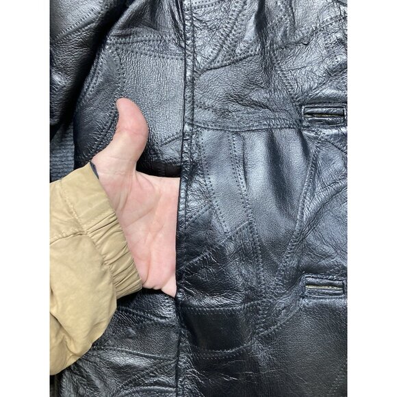 Vintage Cellini Leather Jacket Women’s Size Small Black Long Sleeve Button Up - Picture 6 of 11